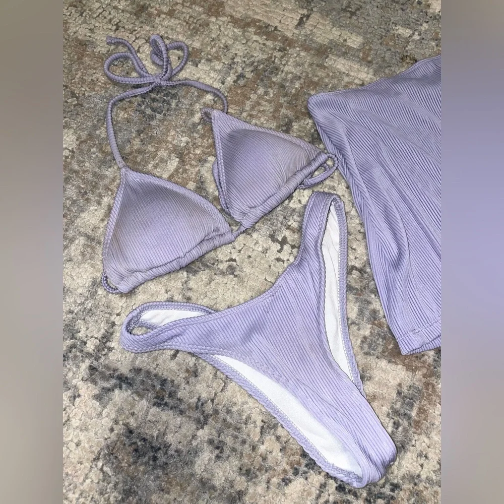 SHEIN 3 piece Purple Bikini Set size XS
